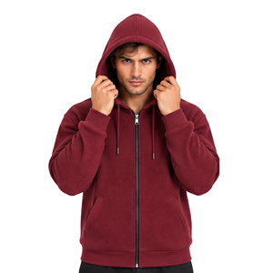 Mens Waffle Knit Hoodie Casual <b>Long</b> Sleeve Thermal Pullover Streetwear Winter Sports Custom Hooded <b>Sweatshirt</b> Wholesale Clothing - Product Image 4