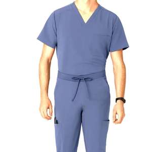 Ensemble de blouses d'infirmière élégantes avec fermeture éclair, tissu extensible, durable et confortable, adapté aux professionnels de la santé - Product Image 2