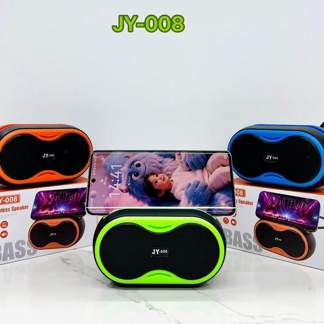 JY-008 Mini Portable Speaker Wireless Audio Player Heavy Bass Stereo Sound TF Card USB Playback Outdoor Home Music Speaker