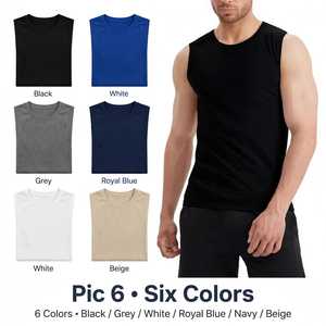 เสื้อกล้ามคอกลมสีดำสำหรับผู้ชาย แพ็ค 6 ตัว - Product Image 6
