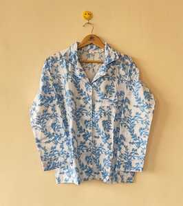 Conjunto de Pijama de 2 Piezas para Mujer, 100% Algodón, Estampado Floral, Manga Larga, Cuello en V, Cintura Media, Cierre con Cordón, Ropa de Dormir Informal de Verano - Product Image 5