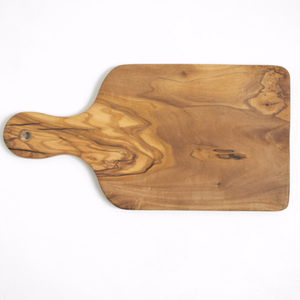 Planche à découper en bois naturel avec poignée en anneau |   Planche à découper en bois, plateau de service pour fromage, pain et charcuterie - Product Image 4