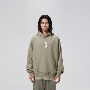 French Terry Solid Polyester/Cotton 320g Oversized Hoodie for Men Pockets Eco-Friendly Winter Unlined Wholesale Streetwear - Product Image 6