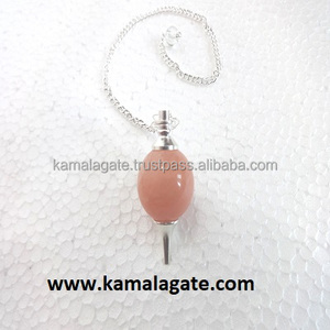 Péndulo de Bola de Cristal Hecho a Mano con Cadena Metálica, Estilo Chakra Feng Shui, de Cuarzo Aventurina Amarilla Natural y Ágata, para Radiestesia - Product Image 3