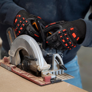 Gants de travail en cuir personnalisés, résistants aux coupures, avec protection TPR contre les chocs, compatibles écrans tactiles, pour mécaniciens - Product Image 3