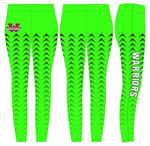 Leggings de yoga longs vertes Warriors avec motif géométrique imprimé par sublimation, pantalon de compression taille haute - Product Image 1