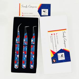 Pinzas Profesionales para Extensión de Pestañas con Diseño Navideño, Volumen de Pestañas, Acero Inoxidable de Alta Calidad, Duraderas, 10 mm de Longitud - Product Image 3