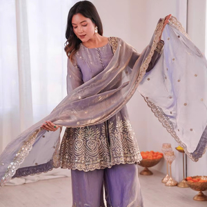 Nuevo traje tradicional de diseñador para fiestas, top elegante con bordados, salwar, traje indio pakistaní para boda, Eid, Diwali, para mujer. - Product Image 1