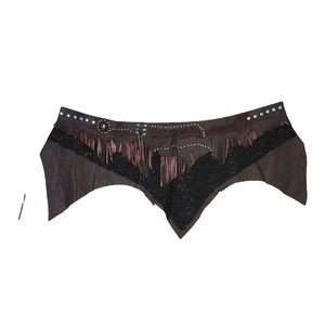 Minifalda de piel sintética personalizada para mujer, plisada sólida, cintura alta, bordado, transpirable, informal, ropa de calle, moda larga Natural - Product Image 1