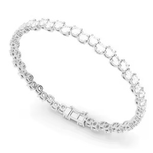 New Round Shape Moissanite Diamond Heart <b>Bracelet</b> Bezel Setting 18K White Gold Diamond <b>Bracelet</b> for Both Men and Women - Product Image 5
