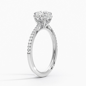 Bague BOJ 035 en argent 925, coupe ronde, style Tacori, avec diamant 2 carats couleur D VVS1 Moissanite certifiée GRA, en promotion à prix réduit - Product Image 2