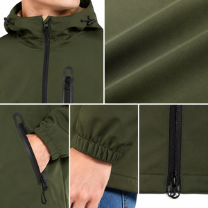 THAPUR SONS SSJ-MK-004 2025 Veste d'hiver formelle en toile softshell enduite imperméable coupe-vent avec fermeture éclair pour homme - Product Image 6