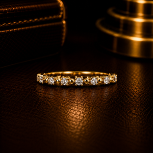 Minimalist Engagement <b>Ring</b> 14K Yellow Gold Round Brilliant cut Lab Grown Diamond Antique Art Deco Layout Unique Band For Women - Product Image 1