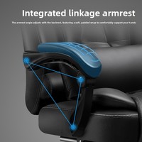 Fauteuil de direction ergonomique et confortable en cuir PU noir de luxe avec repose-pieds
