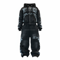 Survêtement streetwear pour hommes, imprimé, surdimensionné, avec cordon de serrage, personnalisable, OEM, vente en gros