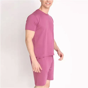 ODM/ODM New Arrival Casual Wear Breathable Shorts <b>Sets</b> Short Sleeve Solid Color Summer T Shirt Shorts <b>Set</b> For Men - Product Image 4