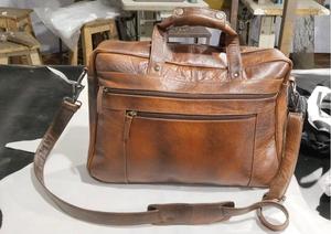 Sac à bandoulière pour ordinateur portable en cuir véritable de luxe, sac messager vintage pour hommes, sacoche de travail - Product Image 4