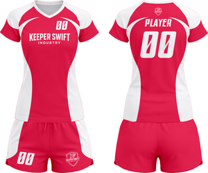 Tenue de volley-ball SpikeStorm Pro AeroSpike Elite, kit de volley-ball ThunderHit Premium, 100 % polyester, impression par sublimation intégrale - Product Image 1