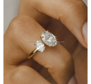 IGI/GIA Lab Grown Cut Diamond Vintage 14K Anillo de boda/compromiso amarillo Unisex Oro blanco fino para fiesta de aniversario-Worthy - Product Image 3