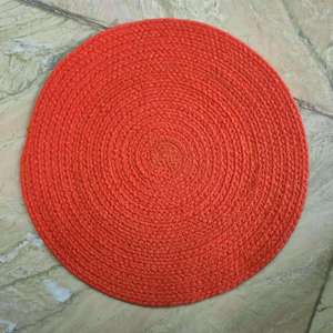 Set de table rond en coton rouge uni, tissé, pour la salle à manger, accessoire de cuisine - Product Image 5