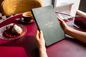 Factory Genuine Leather Heavy Duty Protection Simple Design Menu Holder Restaurant Menu Cover Custom Leather Menu <b>Folder</b> Luxury - Product Image 2