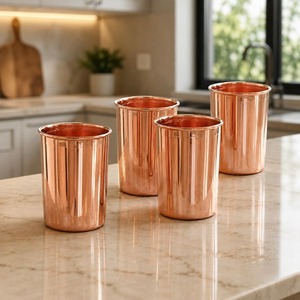 Vaso de cobre ecológico tipo cúpula, estilo vintage indio, taza de cobre martillado, utensilios de cocina tradicionales para exteriores - Product Image 6