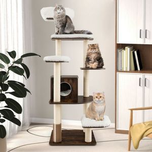 Torre para Gatos de Madera de 7 Niveles con Postes de Sisal y Árbol Rascador con Condo - Product Image 2