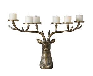 Vente en gros de bougeoirs à 6 lumières en forme de cerf bougeoirs multiples de style fermier avec décoration en métal et en bois au design de cerf faite à la main - Product Image 1