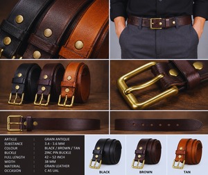 Cinturón de Cuero de Primera Calidad para Hombre con Hebilla de Aleación Resistente, Ideal para Jeans, Pantalones y Ropa de Negocios, Disponible al Mejor Precio del Mercado - Product Image 5