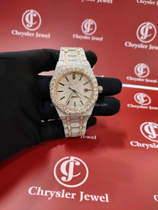 Marca totalmente helado VVS Moissanite Diamante tachonado Hip Hop Bling Bust Down reloj de pulsera mecánico automático para hombres y mujeres - Product Image 6