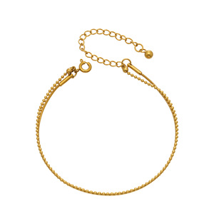 Pulsera JR de Acero Inoxidable Chapada en Oro de 18K, Doble Capa con Cadena de Bolas y Serpiente, Brazalete Clásico para Mujer con Empaque Personalizado - Product Image 4