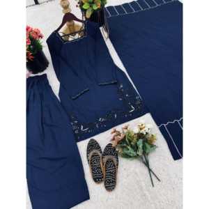 Hermoso conjunto de Parte superior inferior y Dupatta para mujer con trabajo de secuencia de bordado - Product Image 5