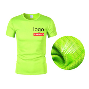 Camiseta de Manga Corta de Alta Visibilidad, Tejido de Malla Fluorescente Reflectante, Informal, con Letras, Ropa de Seguridad de Secado Rápido - Product Image 1