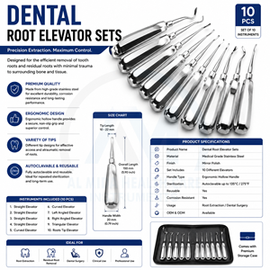 Kit de Elevadores Dentales Al Mida Healthcare - Instrumentos Ergonómicos para Extracción de Dientes, Herramientas de Desprendimiento de Raíces Ortodónticas, Certificación CE - Product Image 6