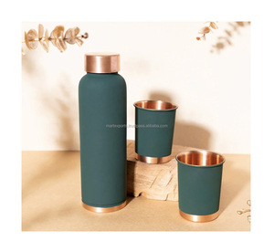 Durable Copper Water <b>Bottle</b>-Eco-Friendly Boiling Water Safe Designed for Fitness Enthusiasts & Yogis Travel Use - Product Image 4