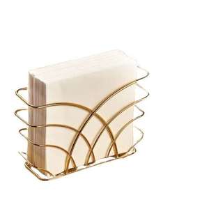 Support de serviettes décoratif classique en métal de qualité supérieure, base rectangulaire large, pieds surélevés pour une stabilité accrue, polyvalent - Product Image 3