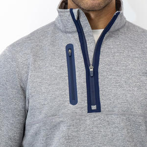 Pulls à col roulé pour hommes avec logo brodé personnalisé, fabriqués en usine, à manches longues, demi-zip, décontractés, sweat-shirt à capuche unisexe - Product Image 3