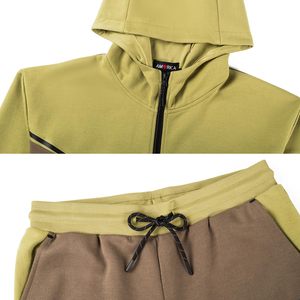 Hooded Jacket Zipper and <b>Pants</b> Casual Wear Breathable Set for Stylish Fitness Men's Polyester sportswear - Product Image 4