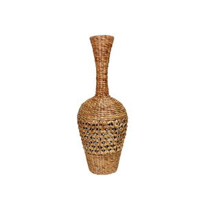 Tall Woven Plant Fiber Floor <b>Vase</b> Amphora Shape Bohemian Design for Floral Display - Product Image 1