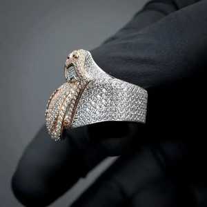 Anillo de Labio Personalizado con Incrustaciones de Diamantes Moissanite, Anillo de Hip Hop Unisex, Joyería de Plata de Ley 925 - Product Image 5