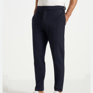 <b>Men's</b> Customizable <b>Navy</b> Blue Straight Leg <b>Jogger</b> Pants Midweight Cotton Smart Casual Plus Size High Quality Side Pockets Elastic - Product Image 5
