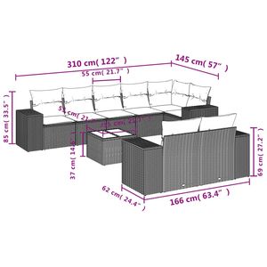 Conjunto de Sofás Modulares Grandes de Ratán PE Marrón para Jardín, Muebles de Exterior Cómodos y Elegantes - Product Image 6