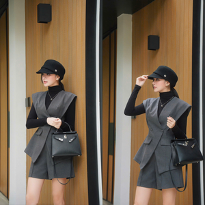 Conjunto de Blazer de Manga Larga y Pantalones Cortos de Algodón, Estilo Casual y Elegante para Mujer, Fabricado en Vietnam - Product Image 2