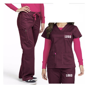 Hot Selling Product Stretch <b>Scrub</b> Uniform Nursing Sets V-Neck <b>Scrub</b> <b>Tops</b> Nurse <b>Scrubs</b> Custom Uniform - Product Image 1