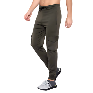 กางเกงขายาวลำลองผู้ชายทรงสบาย เอวสูง ผ้าแคนวาสยืดได้ น้ำหนักเบา ทรงตรง ไม่มีจีบ - Product Image 1