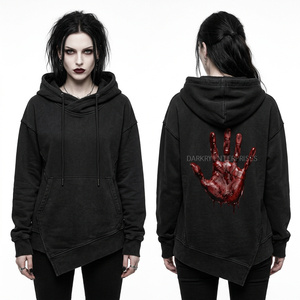 Sweat-shirt à capuche court vert menthe personnalisé OEM, coupe ajustée, avec fermeture éclair, motif graphique strass toile de chauve-souris scintillante, pour femme, style streetwear tendance - Product Image 2