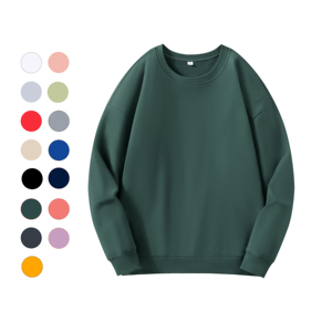 Sweat-shirt unisexe à col rond en molleton français respirant, coupe classique, couleur unie, tricoté en coton, pull décontracté pour l'hiver - Product Image 1