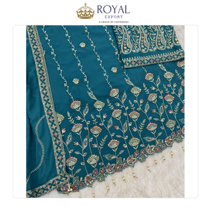 Venta Exclusiva de Ropa Hermosa: Nuevo Traje Pakistaní de Diseñador en Faux Georgette con Bordado a Bajo Precio - Product Image 5