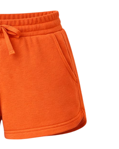 Pantalones Cortos Deportivos Personalizados para Mujer, Color Naranja, de Algodón y Felpa, Cintura Elástica con Cordón, para Gimnasio, Casuales, de Verano, Fabricante y Proveedor OEM - Product Image 3