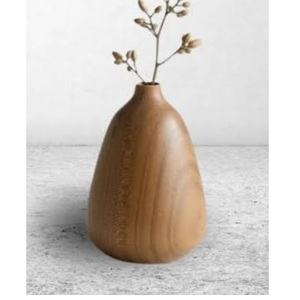 Vase rond en bois rustique sculpté à la main, design moderne, pour décoration de table, prix de gros. - Product Image 3